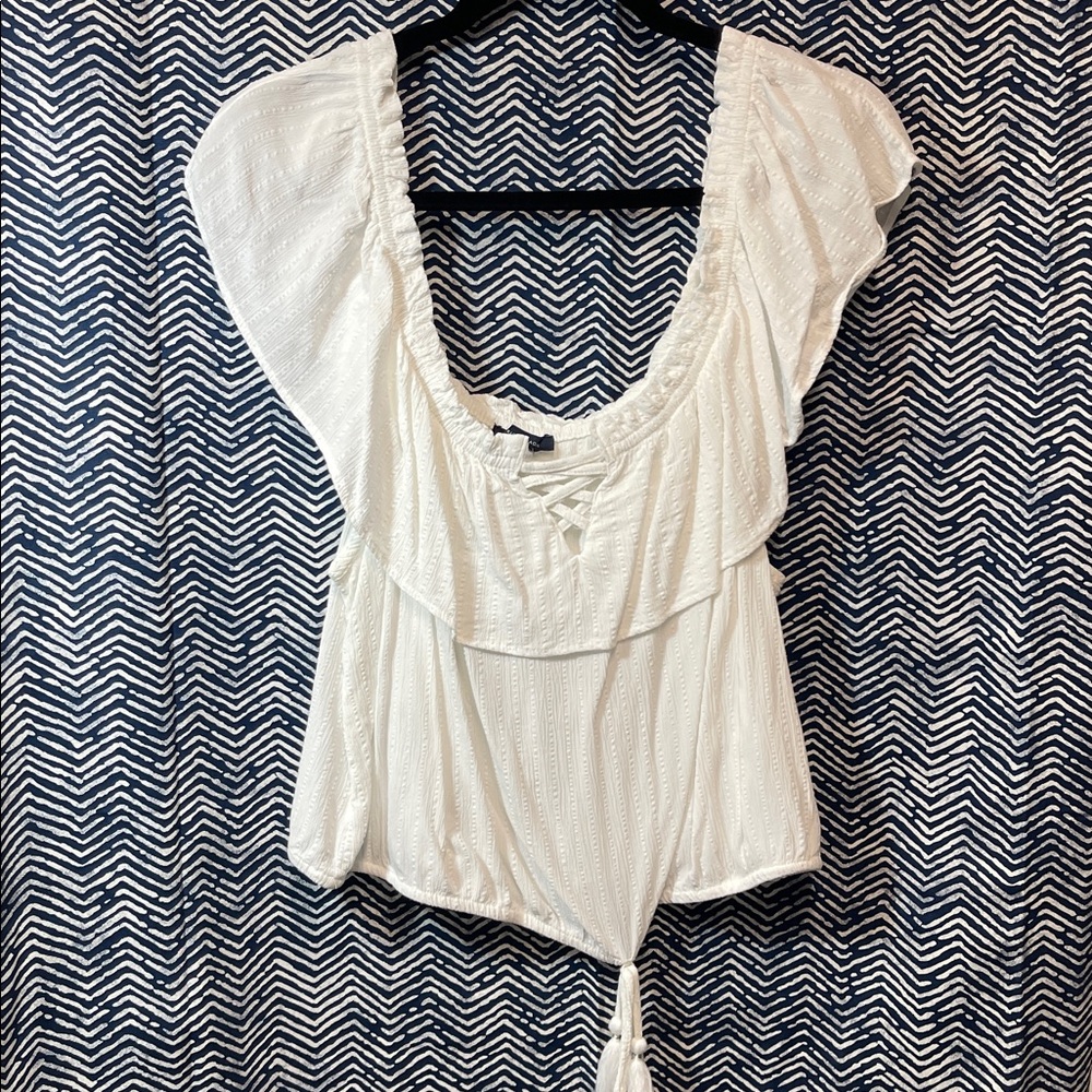 American Eagle Outfitters White Textured Top
